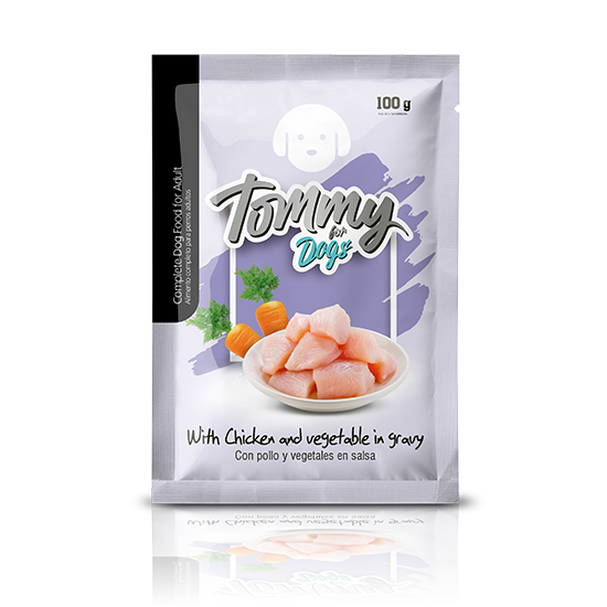 tommy for dogs with chicken and vegetables